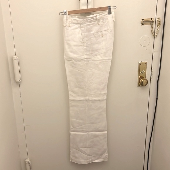 H&M White 100% Linen pants Size 4 - Picture 1 of 3